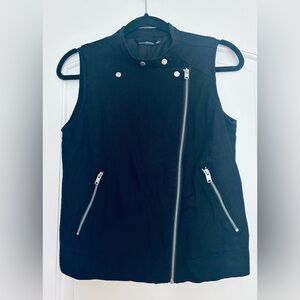 Linen blend zipper vest, size S